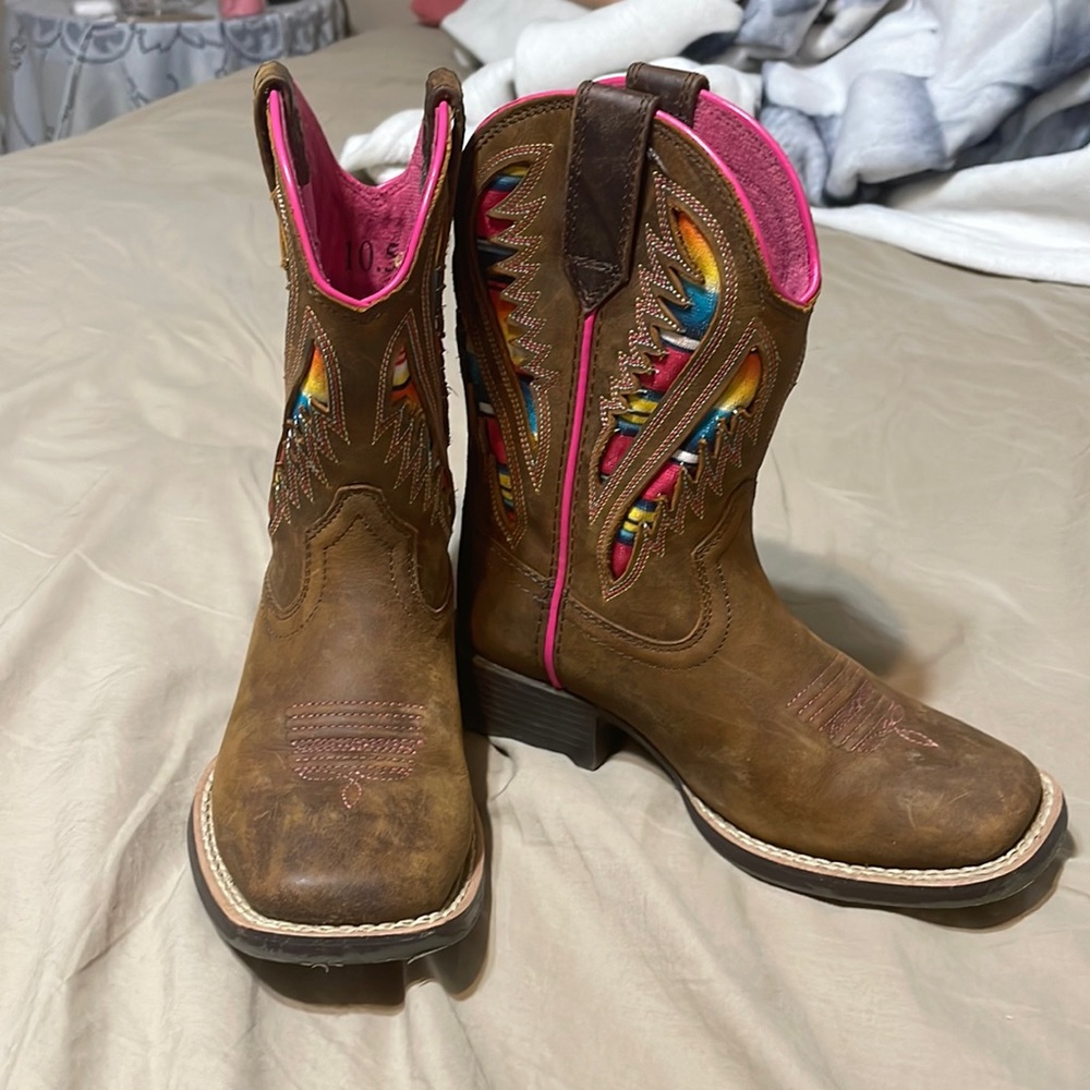 Ariat Quickdraw VentTEK Brown Serape Cowgirl Boots